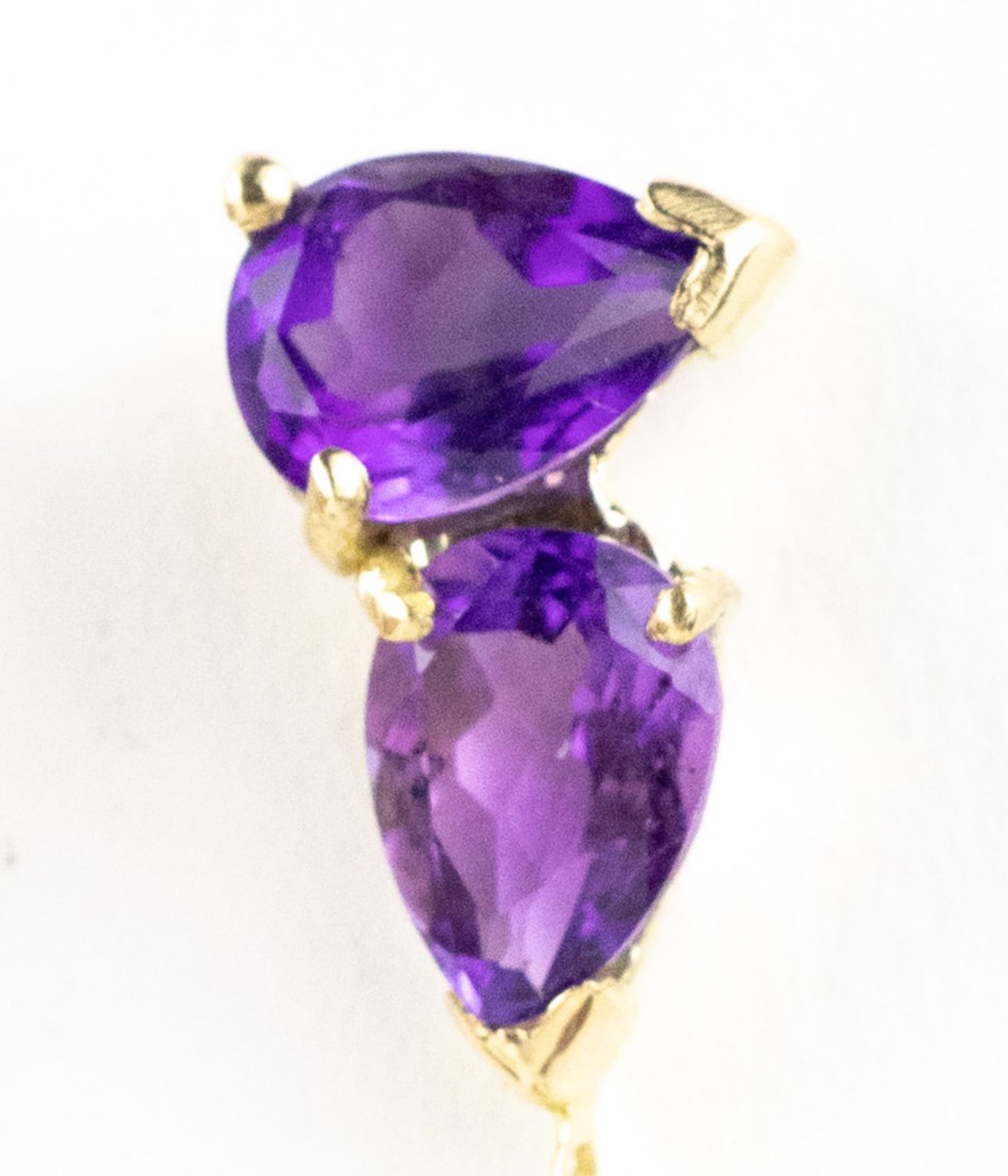 Aretes de amatistas/ 6 amatistas de Brasil / Oro 18 K